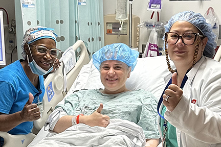 Jessica (kidney transplant recipient), JDCH nurse, and Dr. Linda Chen